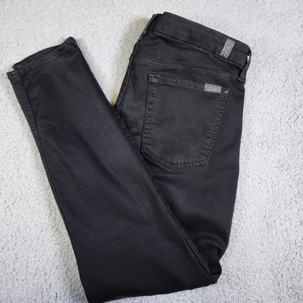7 For All Mankind BAir The Ankle Skinny Jeans Black Dark Wash Size 31